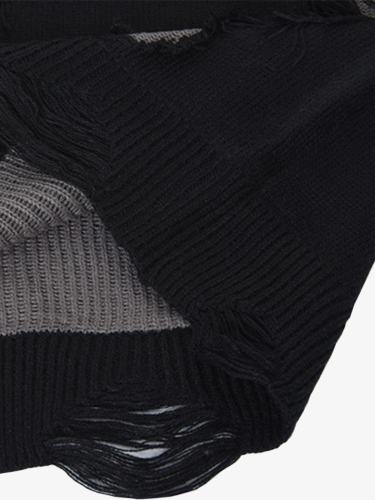 Vintage Street Distressed Ripped Knit Sweater