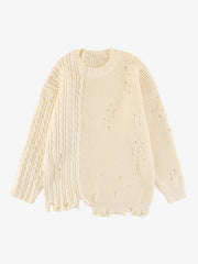 Cable Knit Crochet Hole Sweater