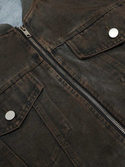 Retro Wasteland Dirty Dyed Denim Jacket