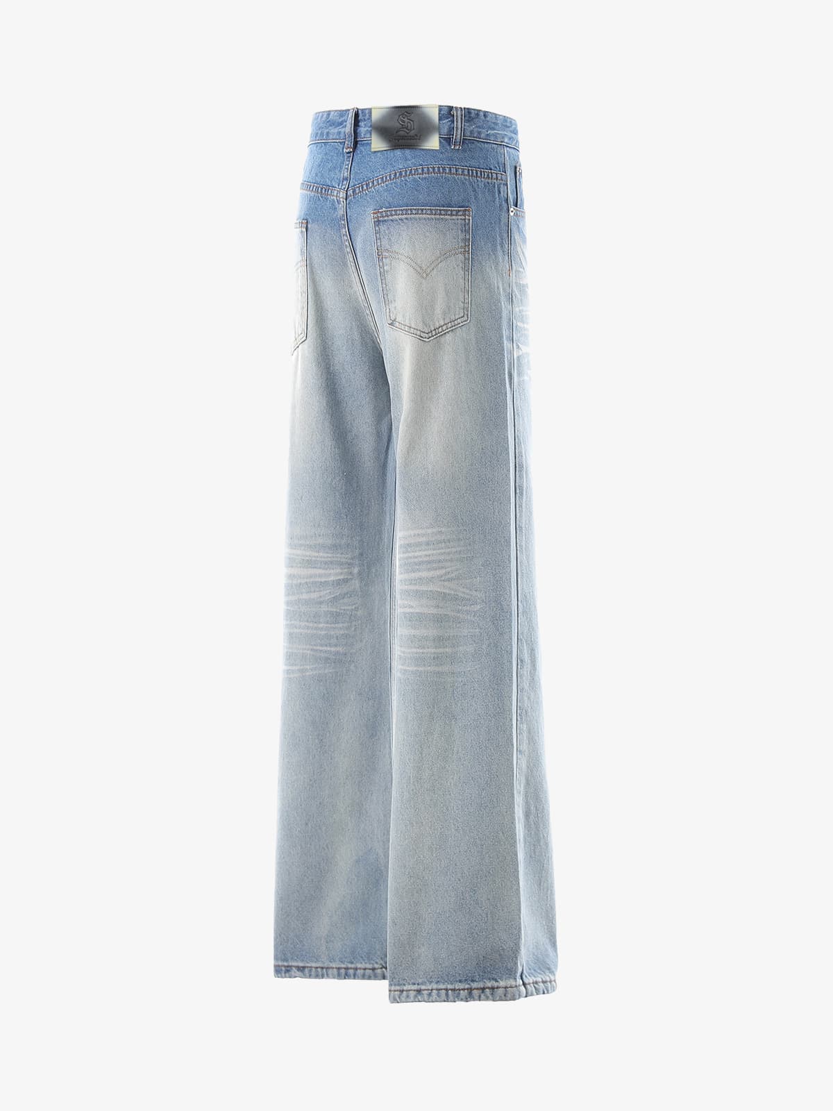 Vintage Washed Beard Pattern Machete Jeans