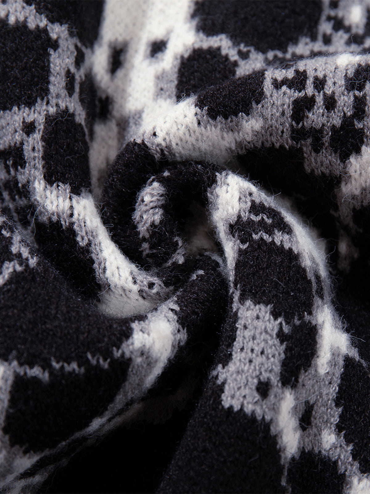 Vintage Skull Leopard Jacquard Knitted Cardigan