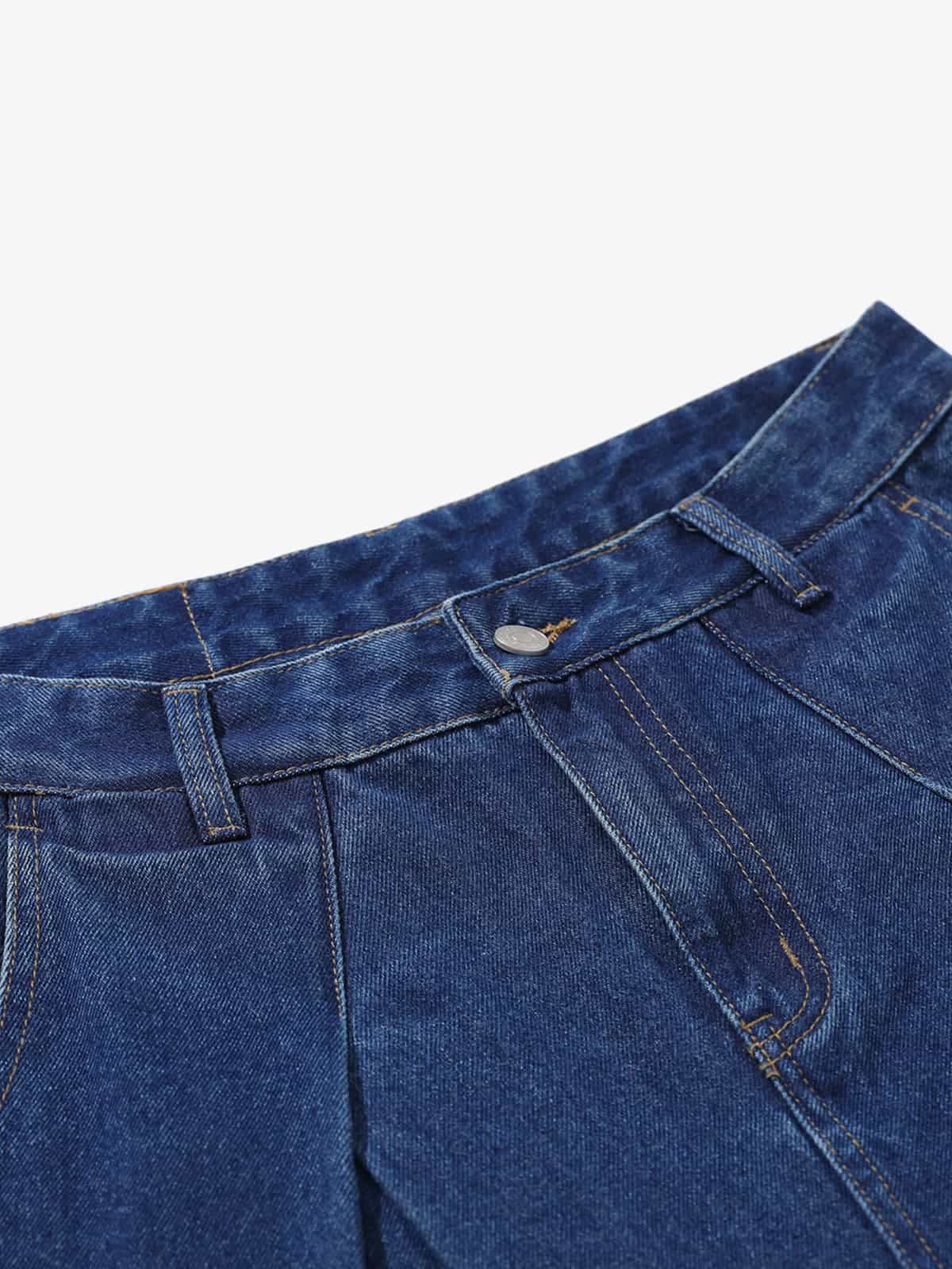 Retro Pleated Denim Baggy Jeans