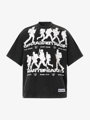 Rock Style Retro Letter Print T-shirt