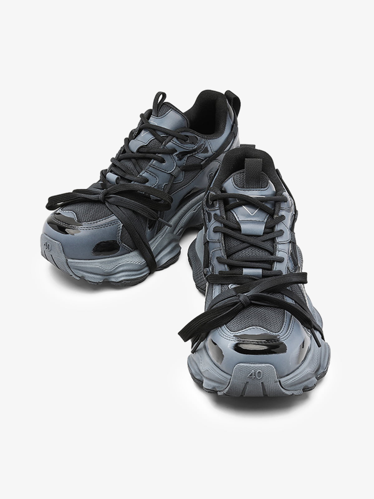 Cyberpunk Glossy Panel Techwear Chunky Sneakers