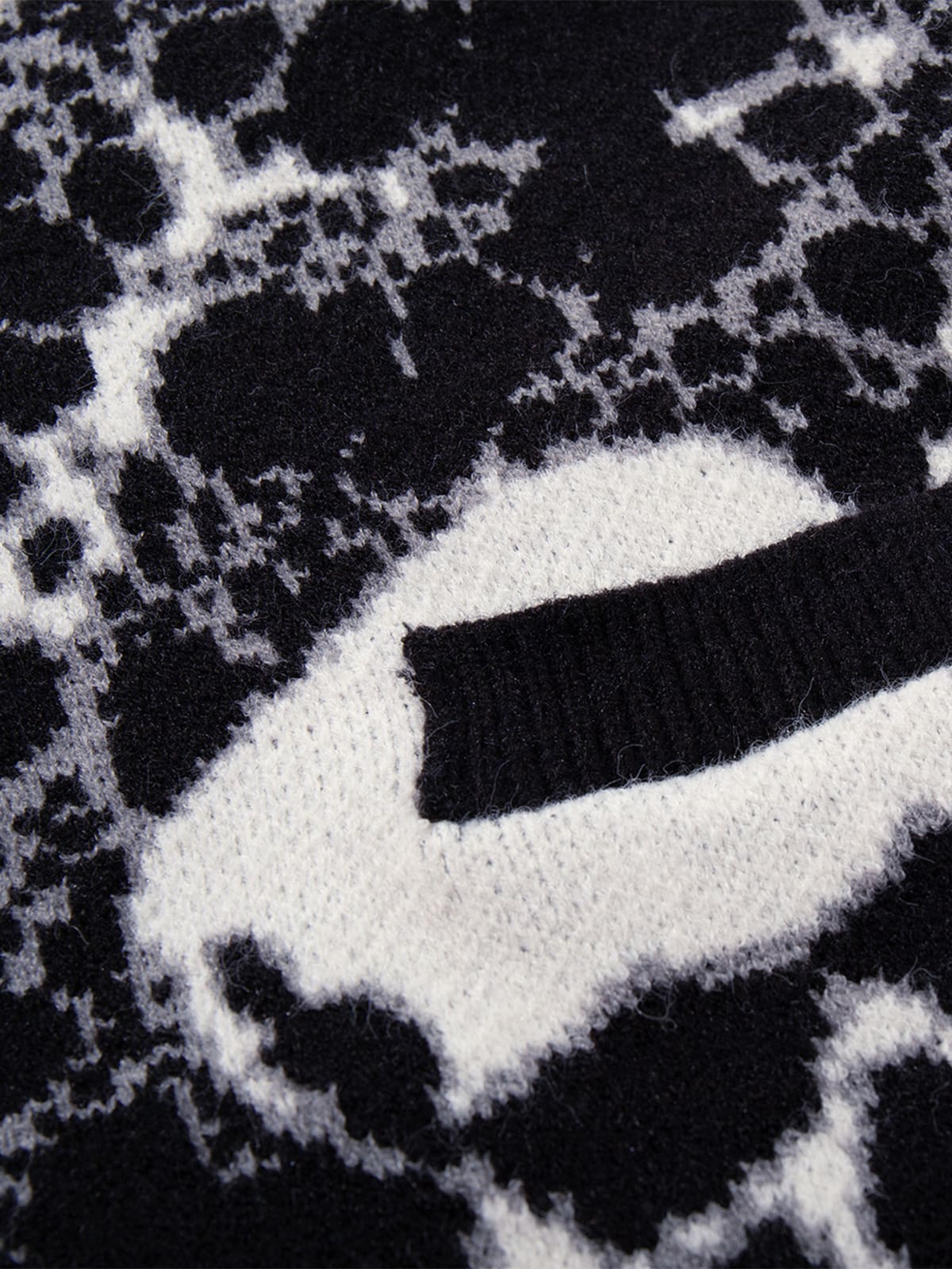 Vintage Skull Leopard Jacquard Knitted Cardigan