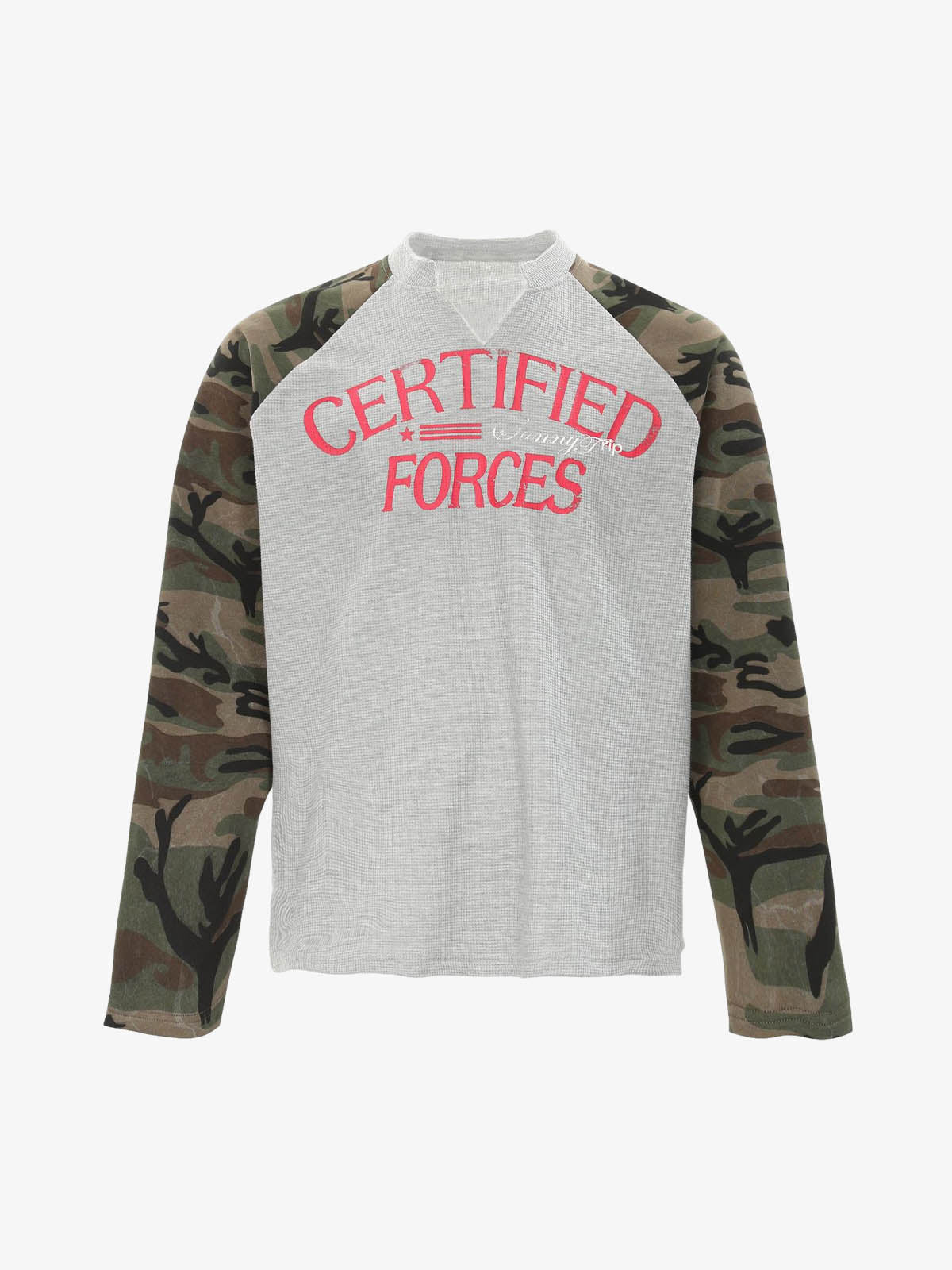 Camouflage Stitching Raglan Long Sleeve T-Shirt