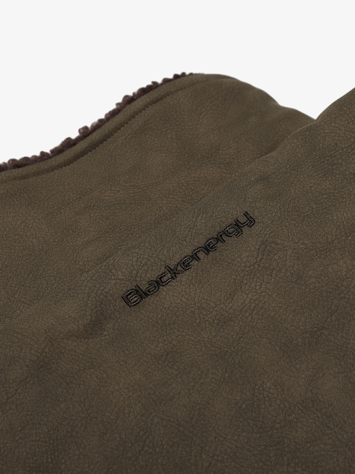Vintage Zipper Pocket Design Sherpa Lined Collar Padded Jacket
