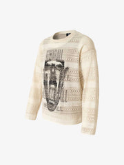 Hollow Portrait Totem Lined Blouse