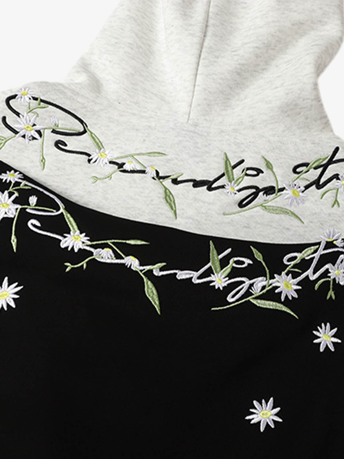 Daisy Embroidery Floral Pattern Heavyweight Hoodie