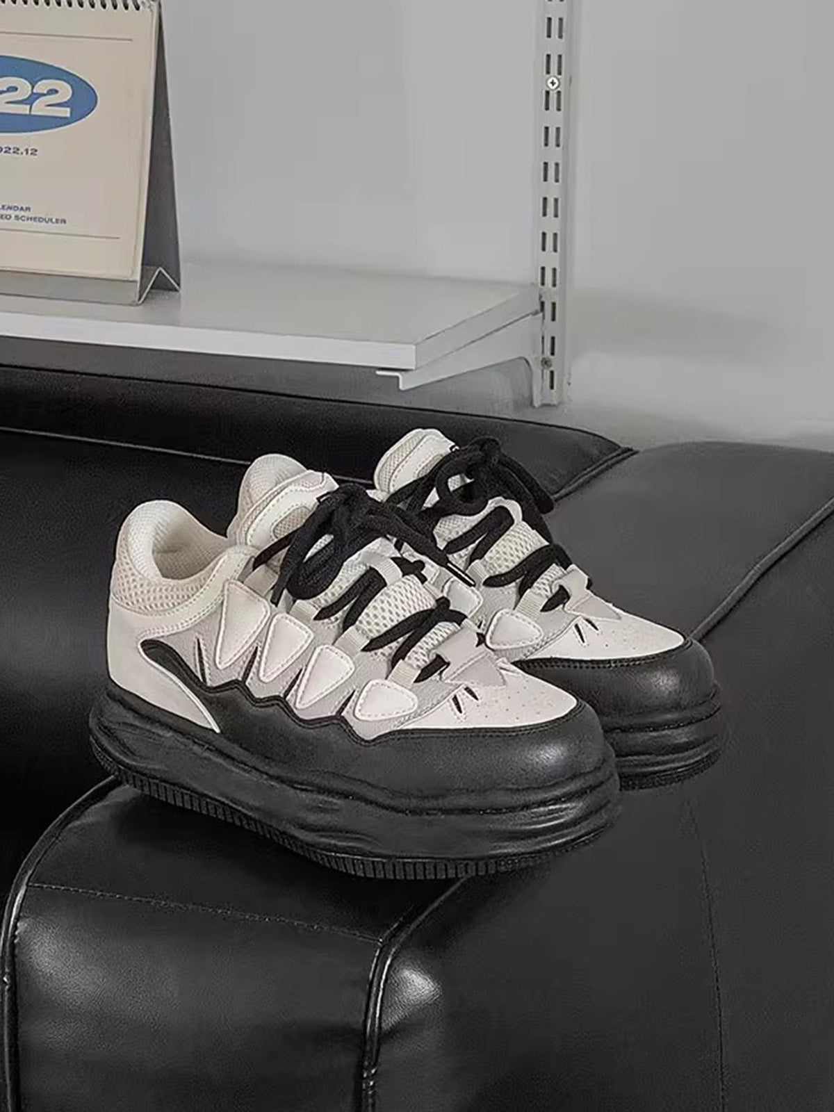 Black And White Platform Sneakers