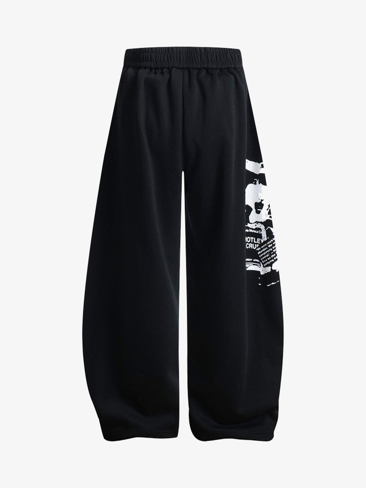 Dark Street Character Print Waist Strap Detail Barrel Pants