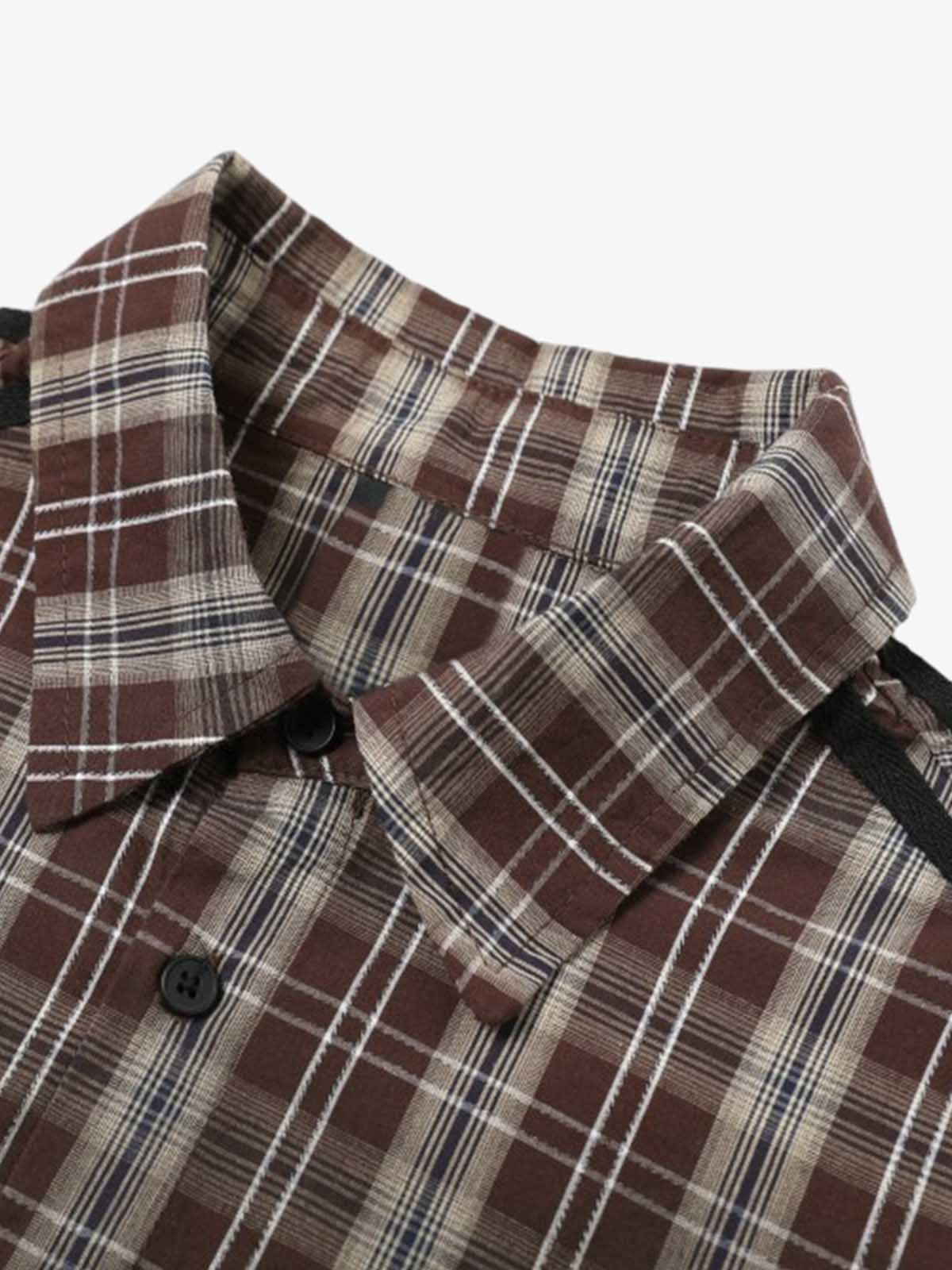 Vintage Patch Embroidered Plaid Shirt