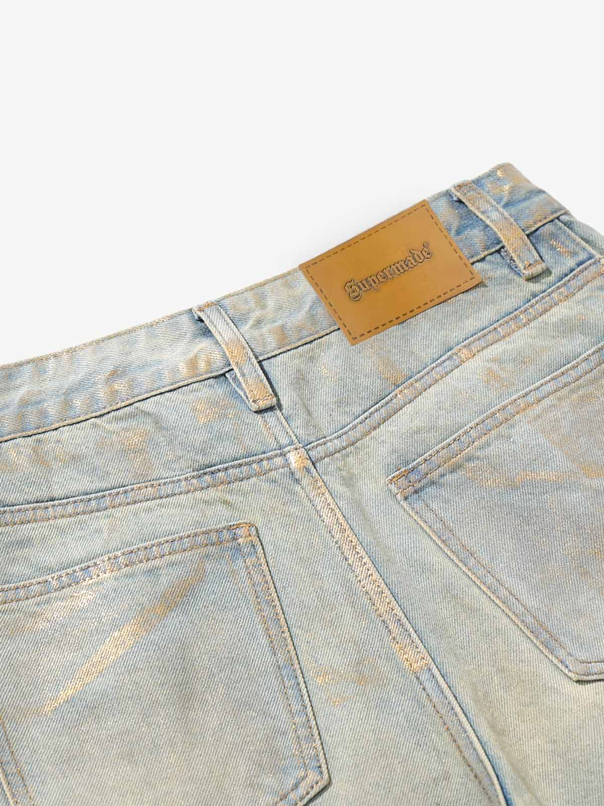 Painted Washed Old Machete Mopping Jeans