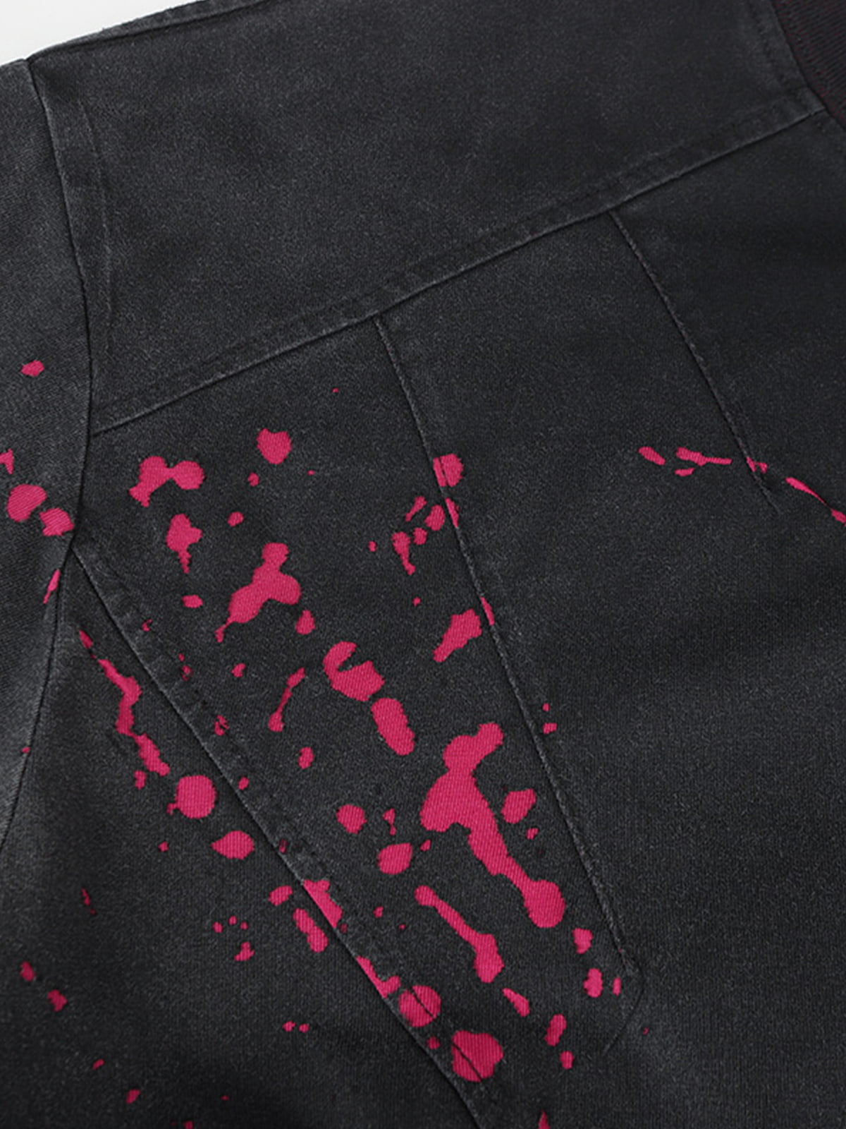 Retro Ink Splatter Design Long-Sleeved T-Shirt