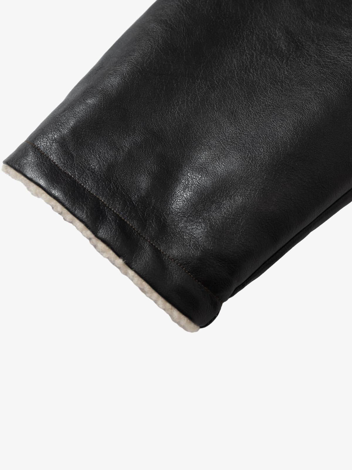 Vintage Shearling Collar Quilted Leather Jacket