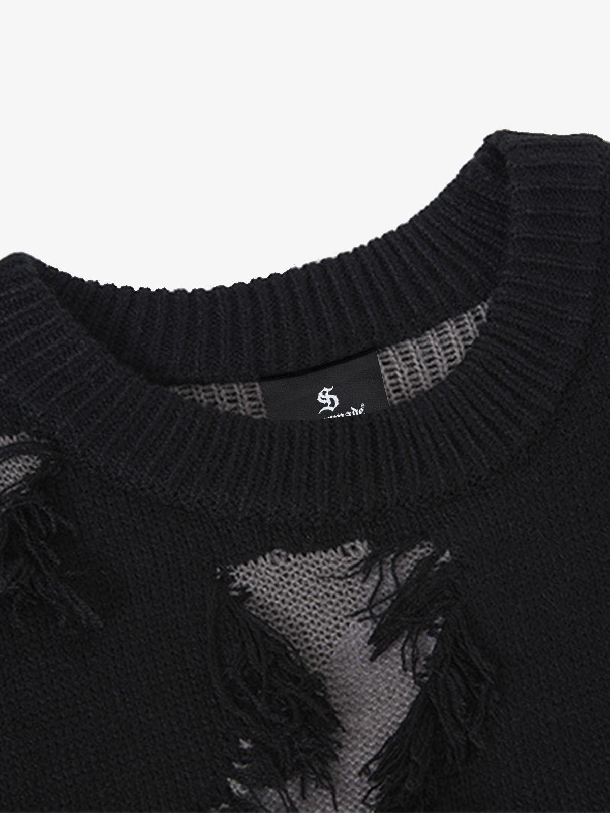 Vintage Street Distressed Ripped Knit Sweater