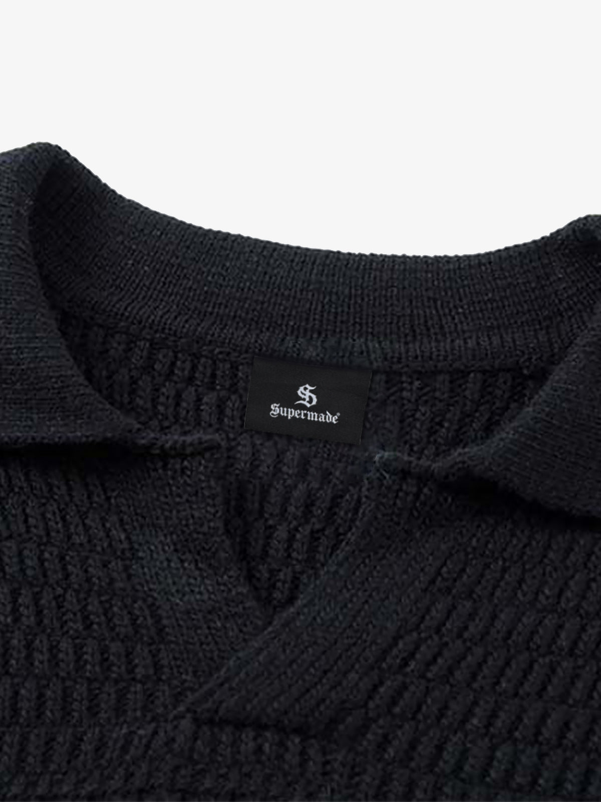 Retro Knitted Lapel V-Neck Contrast Striped Sweater