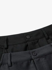 Double Waistband Panel Strap Barrel Pants