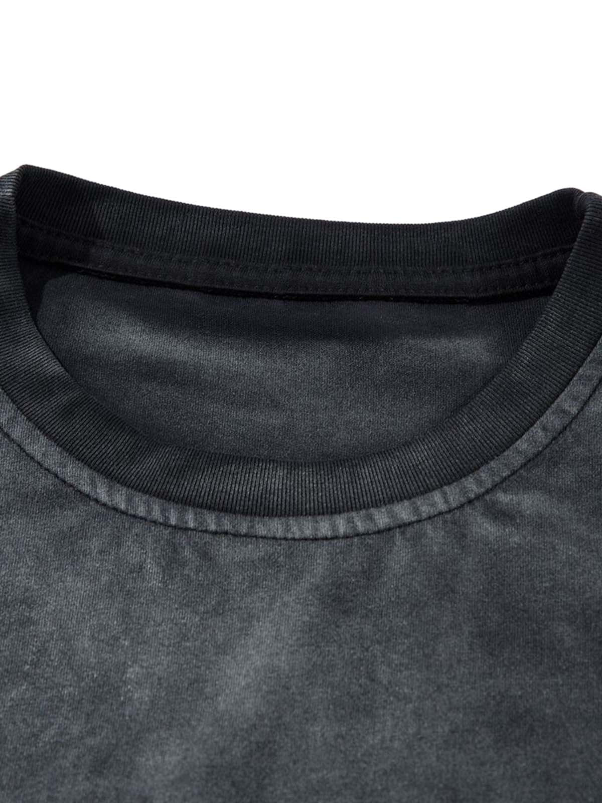 Washed Heavy-duty Letter Embroidered Waistcoat
