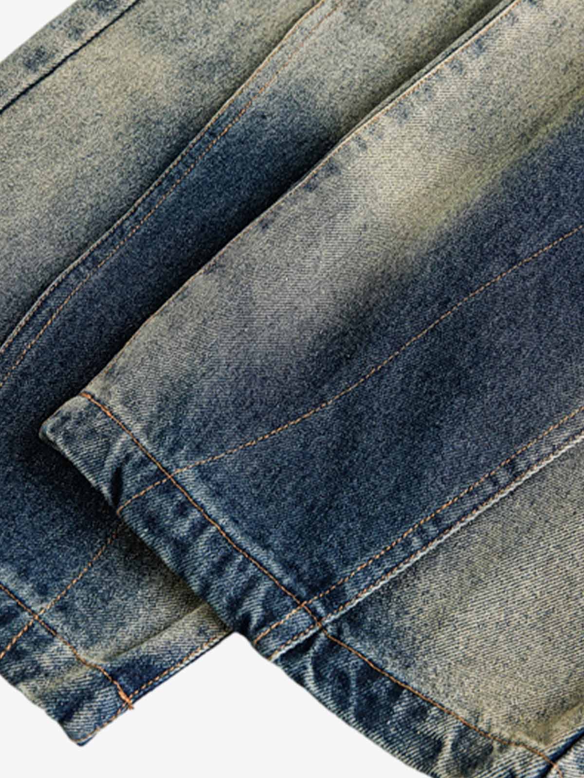 Vintage Washed Distressed Dyed Scimitar Jeans