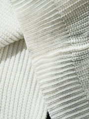 Ribbed Knit Dirty Dyed Embroidery Cross Sweater