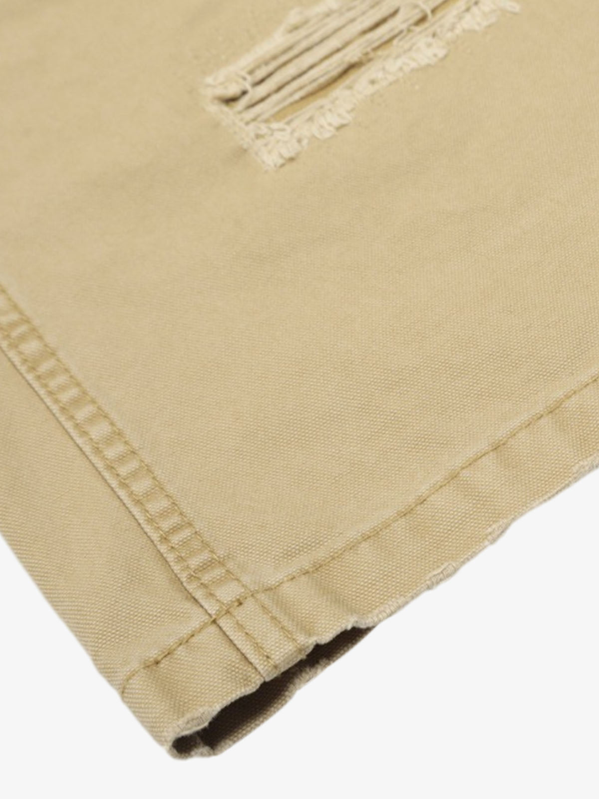 Cotton Hole Patch Pleated Multi-Pocket Cargo Casual Pants