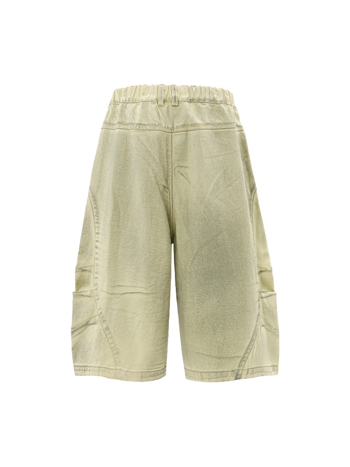 Washed Print Baggy Denim Shorts