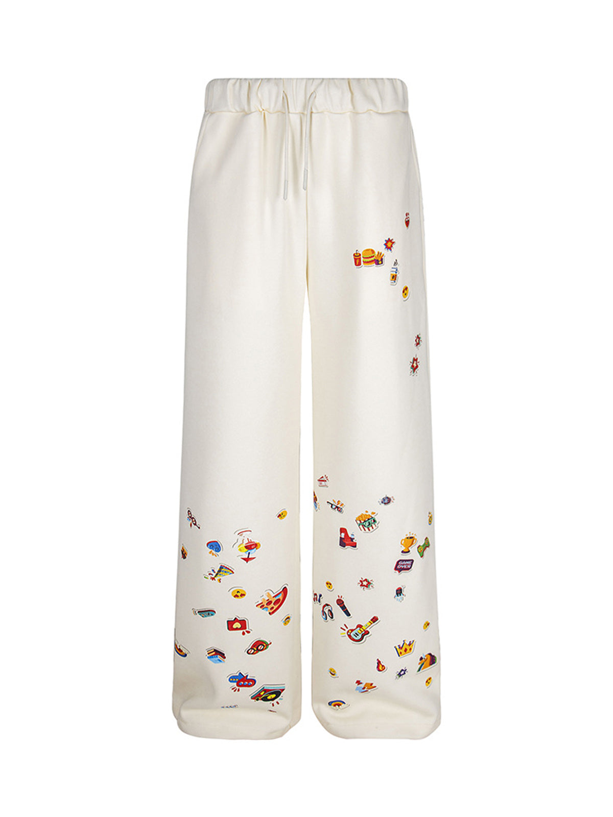 Retro Fun Pattern Washed Straight Pants