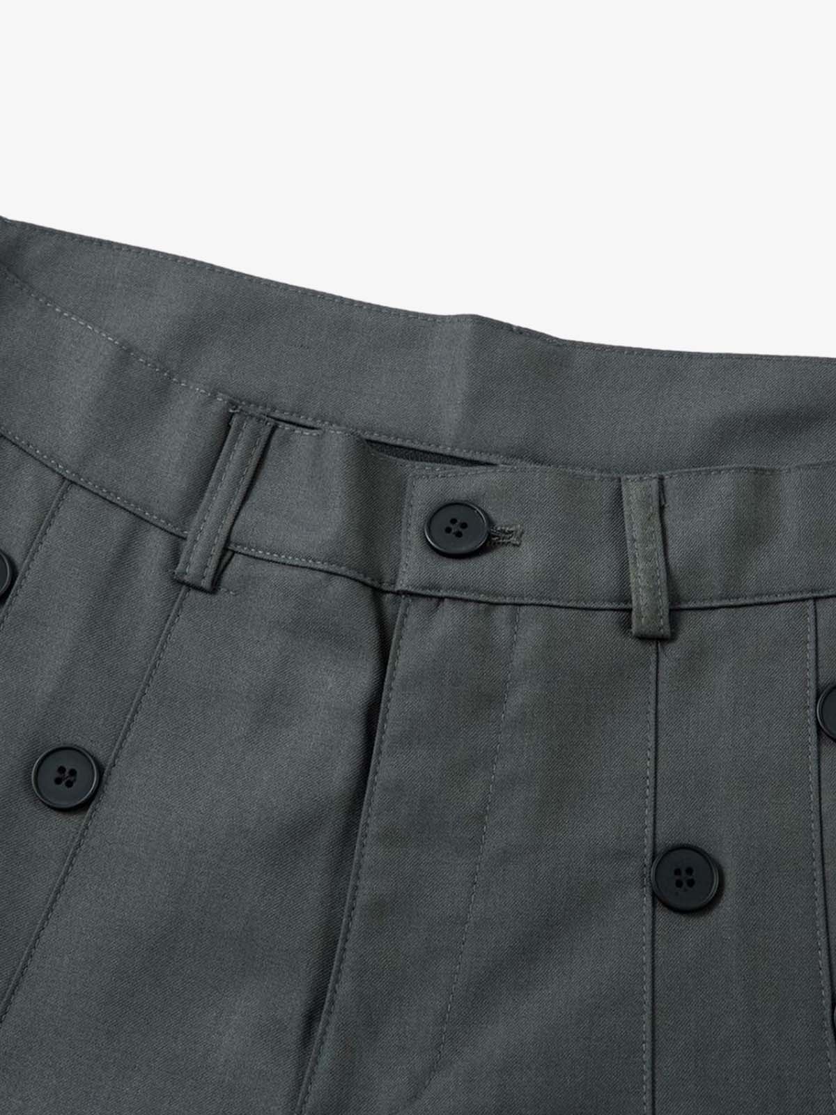 Double-Button Design Pleated Suit Casual Pants