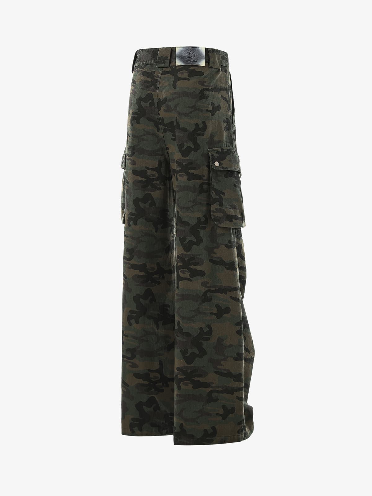 Retro Camouflage Pocket Design Workwear Casual Pants