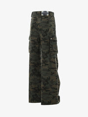 Retro Camouflage Pocket Design Workwear Casual Pants