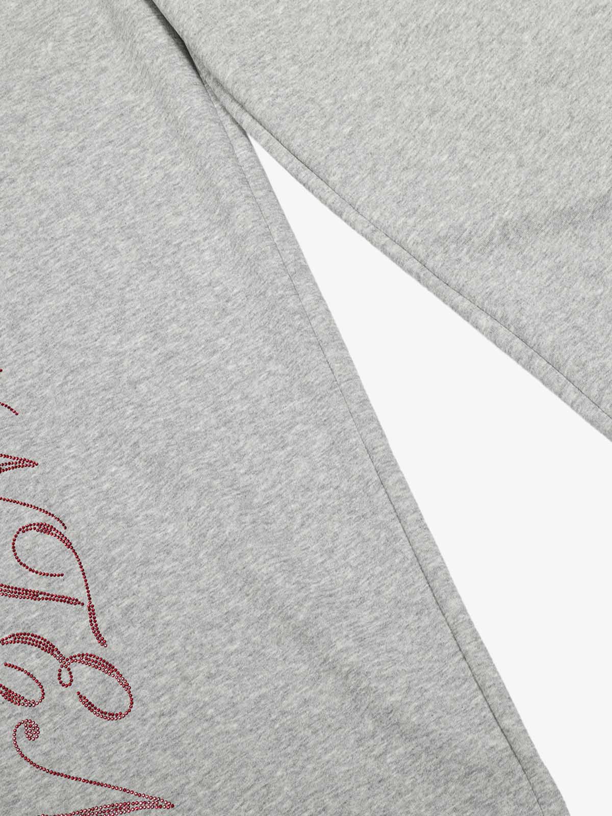 Draped Red Diamond Drawstring Casual Pants