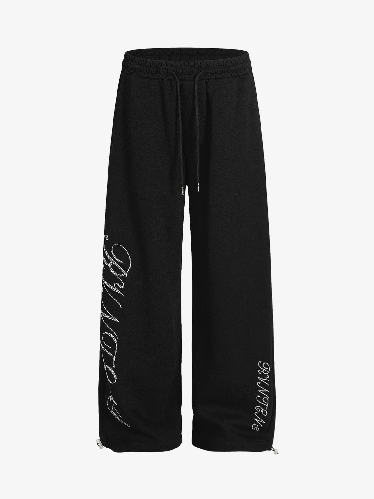 Draped Red Diamond Drawstring Casual Pants