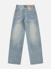 3D Zip Up Pocket Straight-Leg Jeans