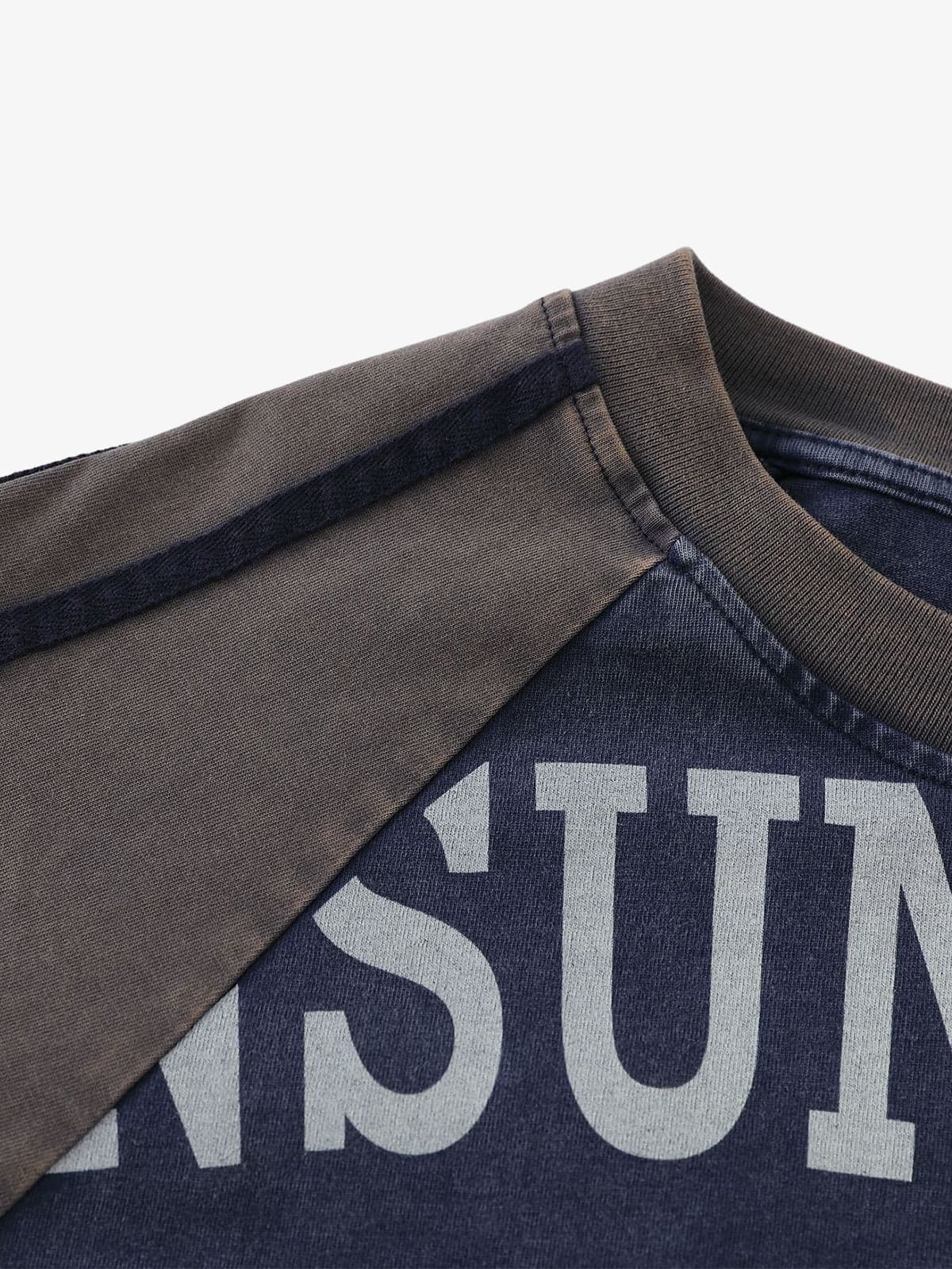 Retro Distressed Motorcycle Colorblock Sweatshirt