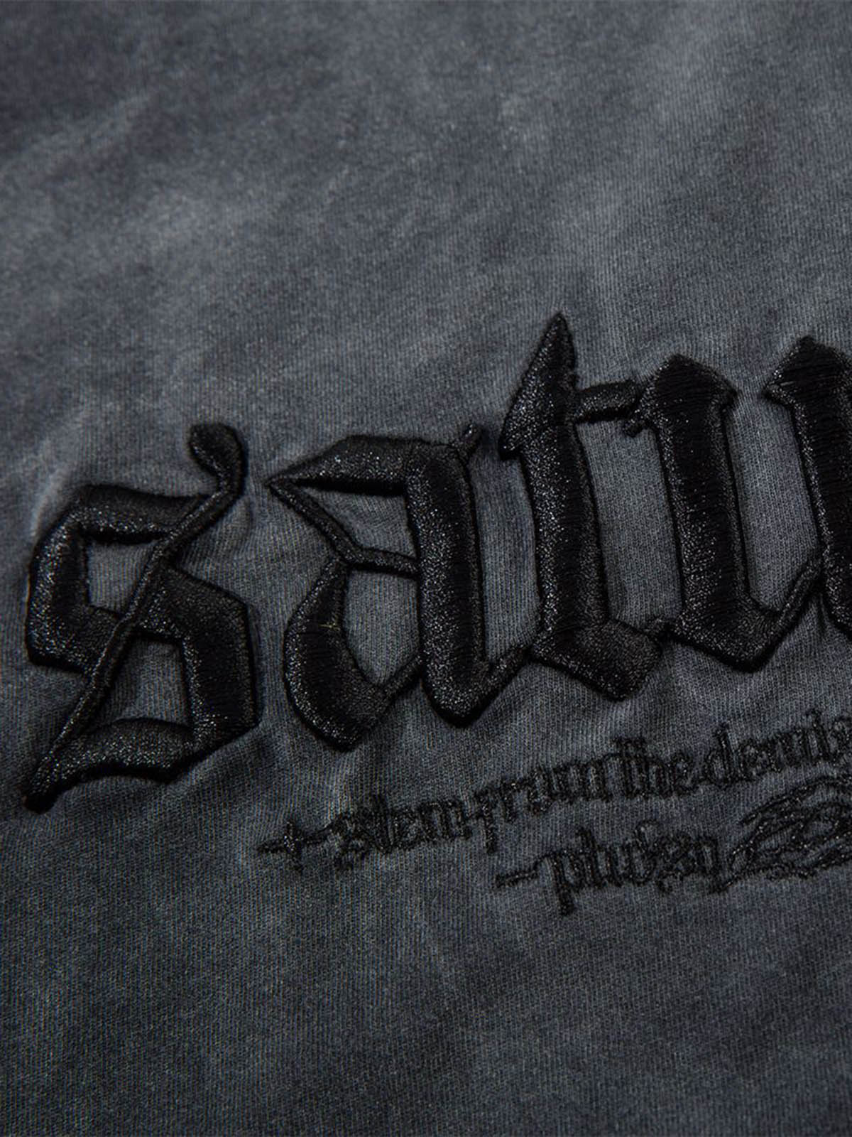 Washed Heavy-duty Letter Embroidered Waistcoat