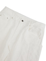 Textured Structured Barrel Jeans