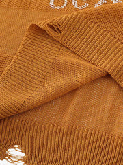 Vintage Hollow Ripped Knit Sweater