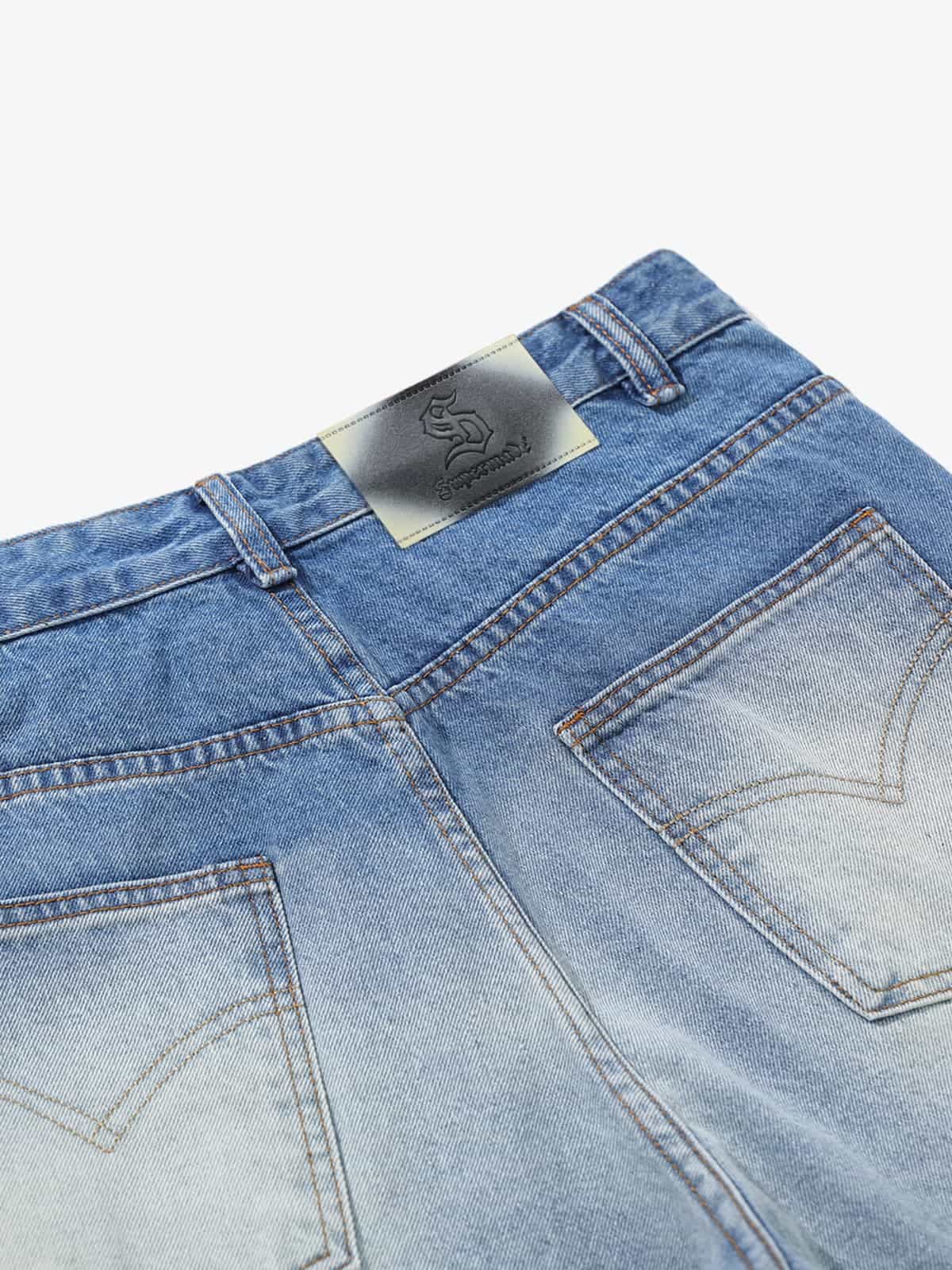 Vintage Washed Beard Pattern Machete Jeans