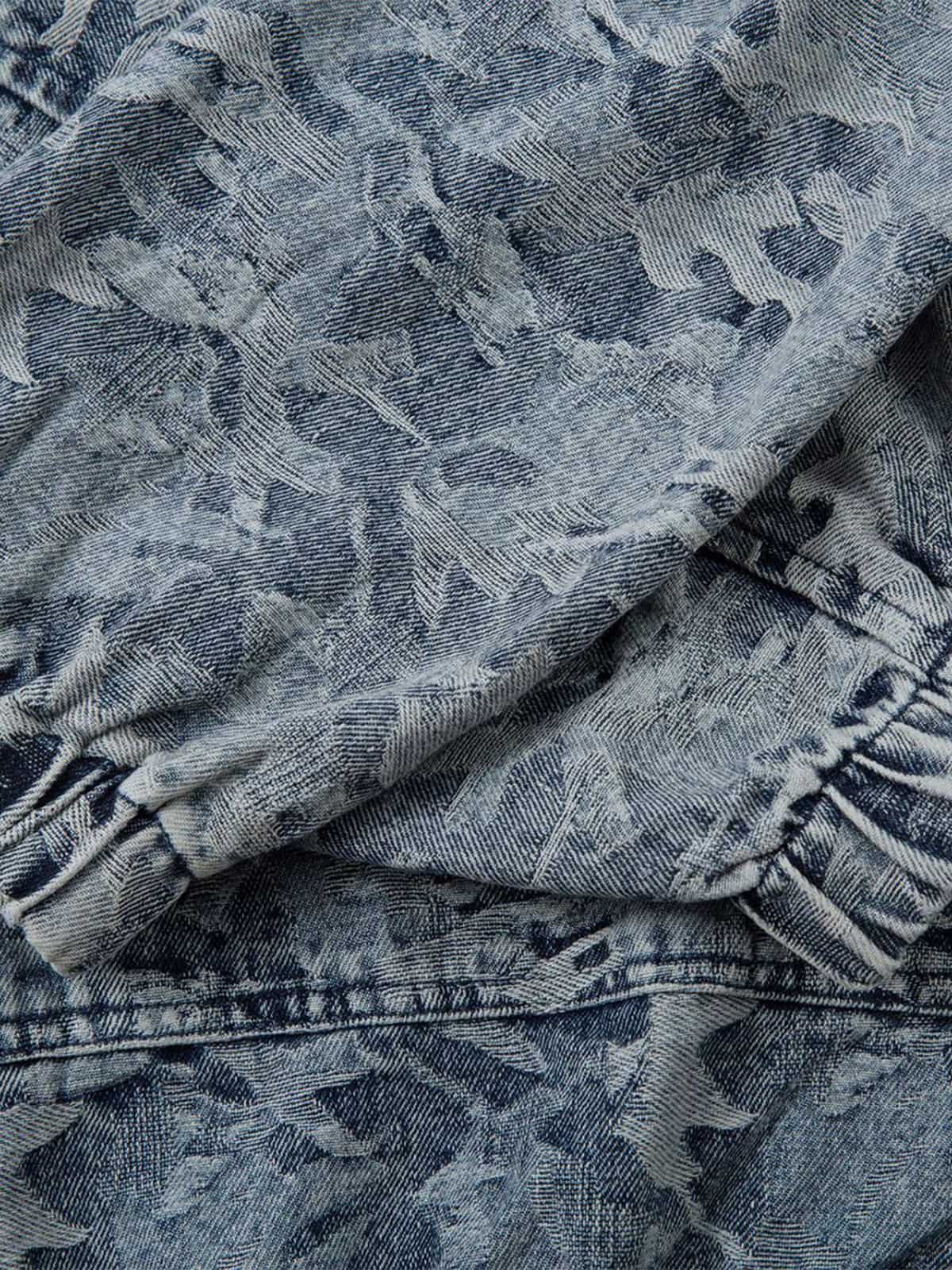 Streetwear Denim Washed Camouflage Hooded Sweatshirt