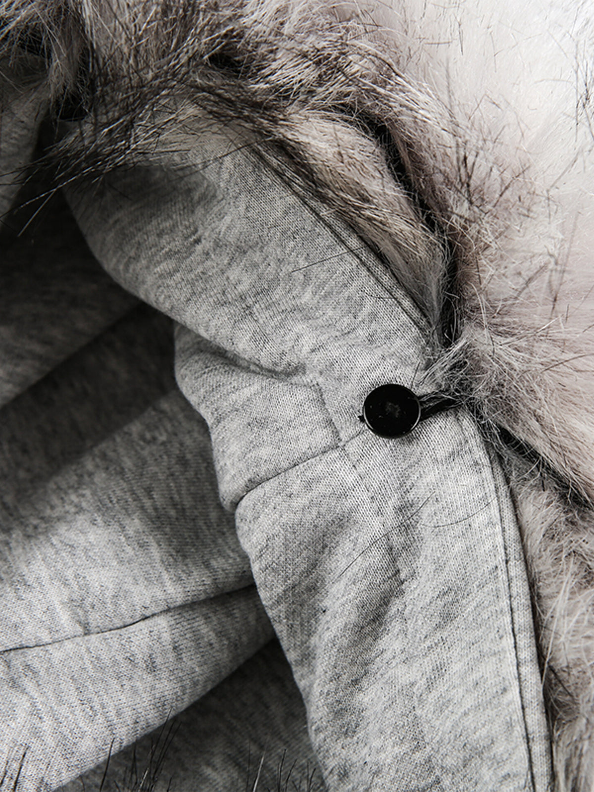 Detachable Fur Collar Half-Zip Printed Hooded Cardigan Sweatshirt