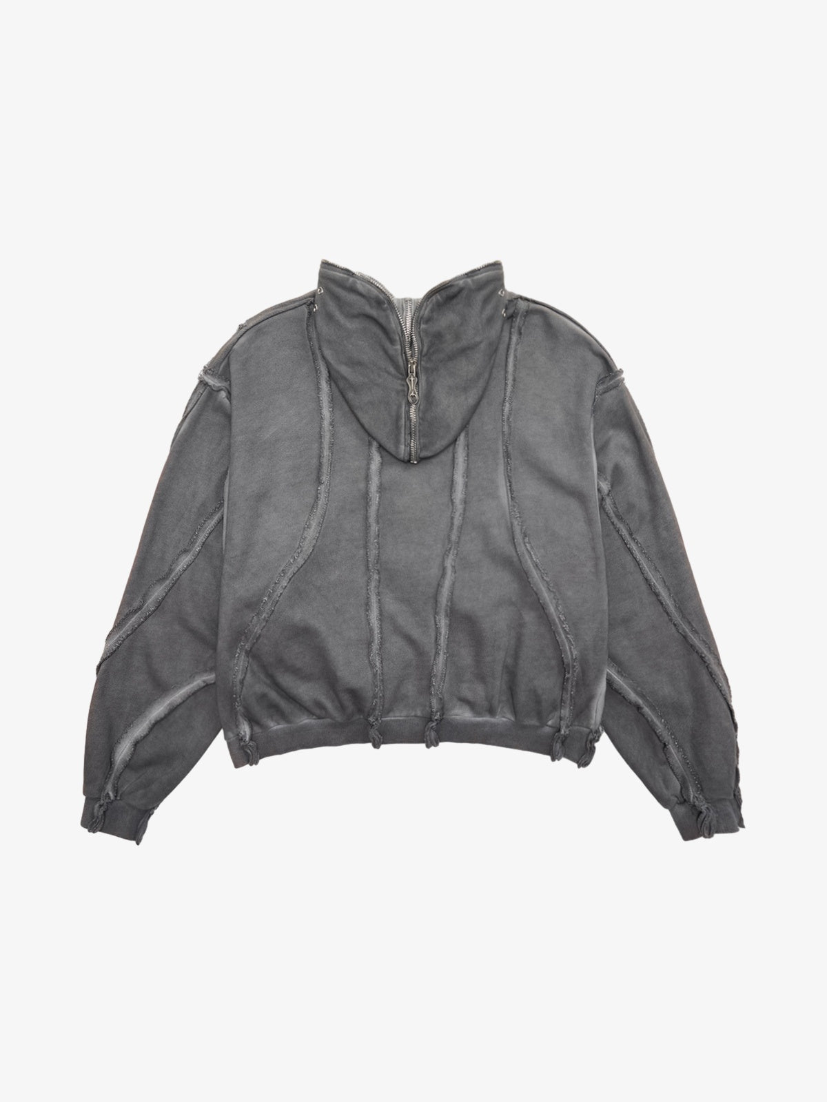 Heavy Washed Distressed Full Zip Hoodie