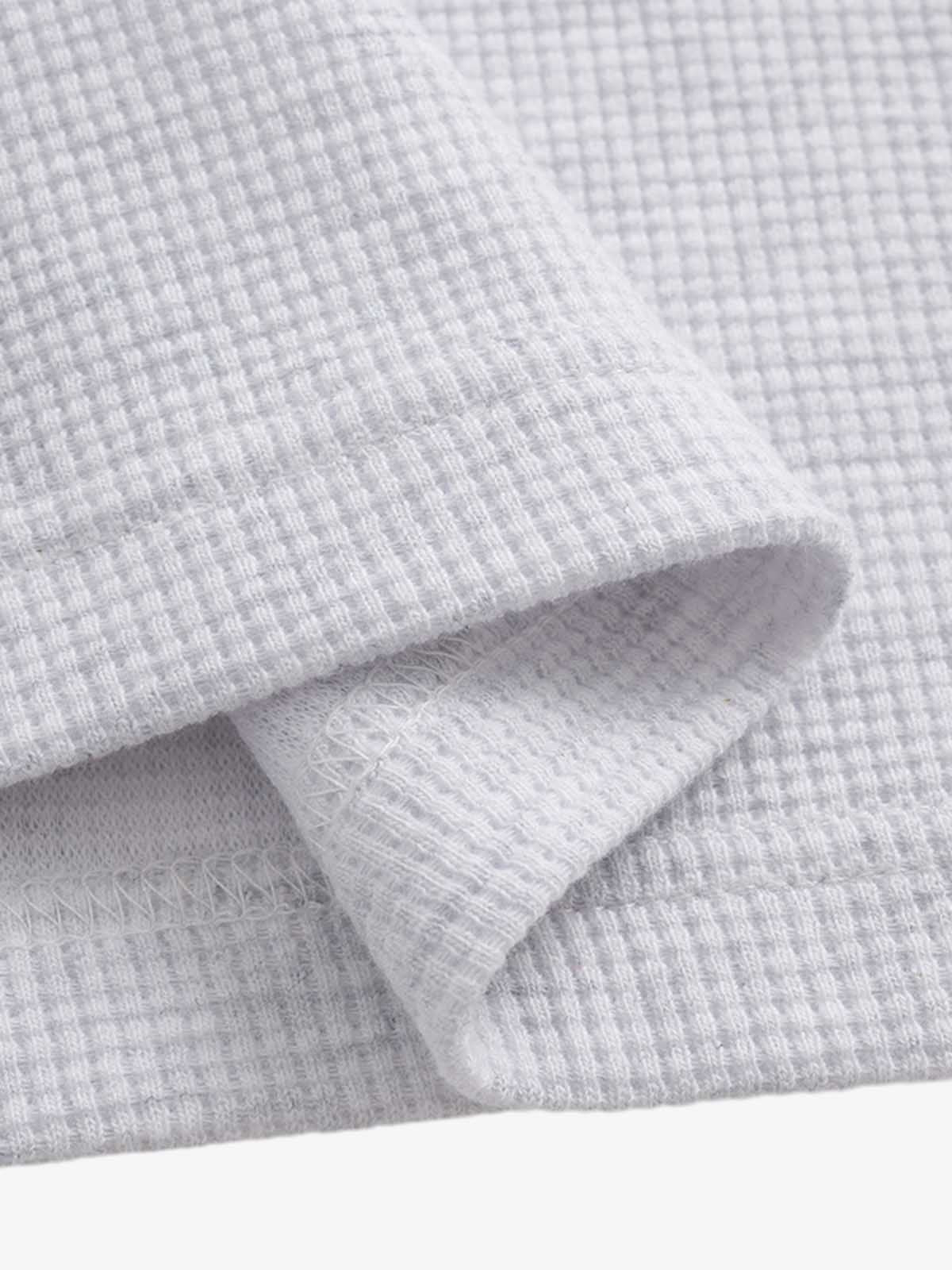 Jersey Waffle Faux Two-Piece Lapel Collar Striped Sweatshirt