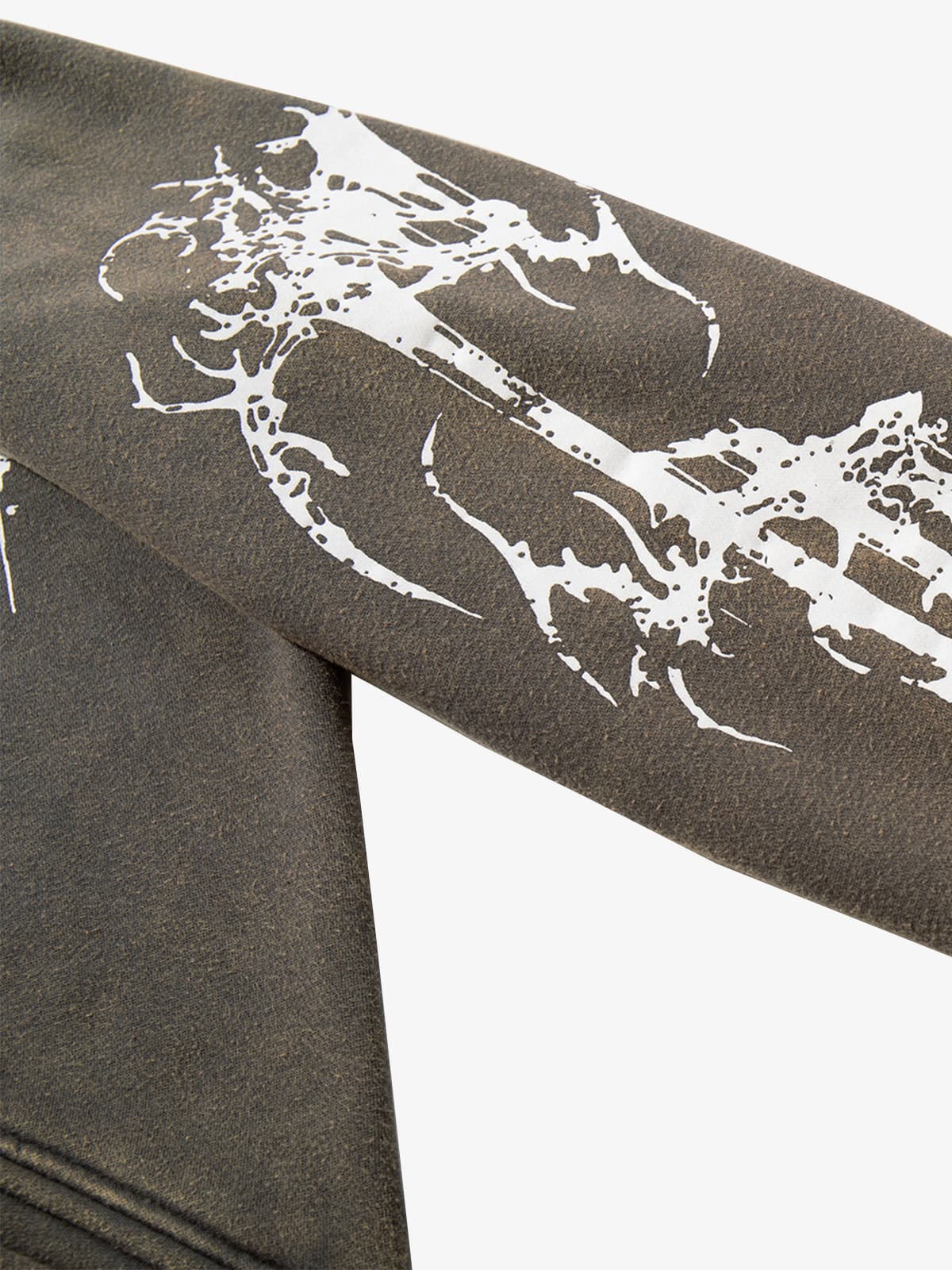 Retro Dark Skull Cross Print Lapel Zipper Jacket