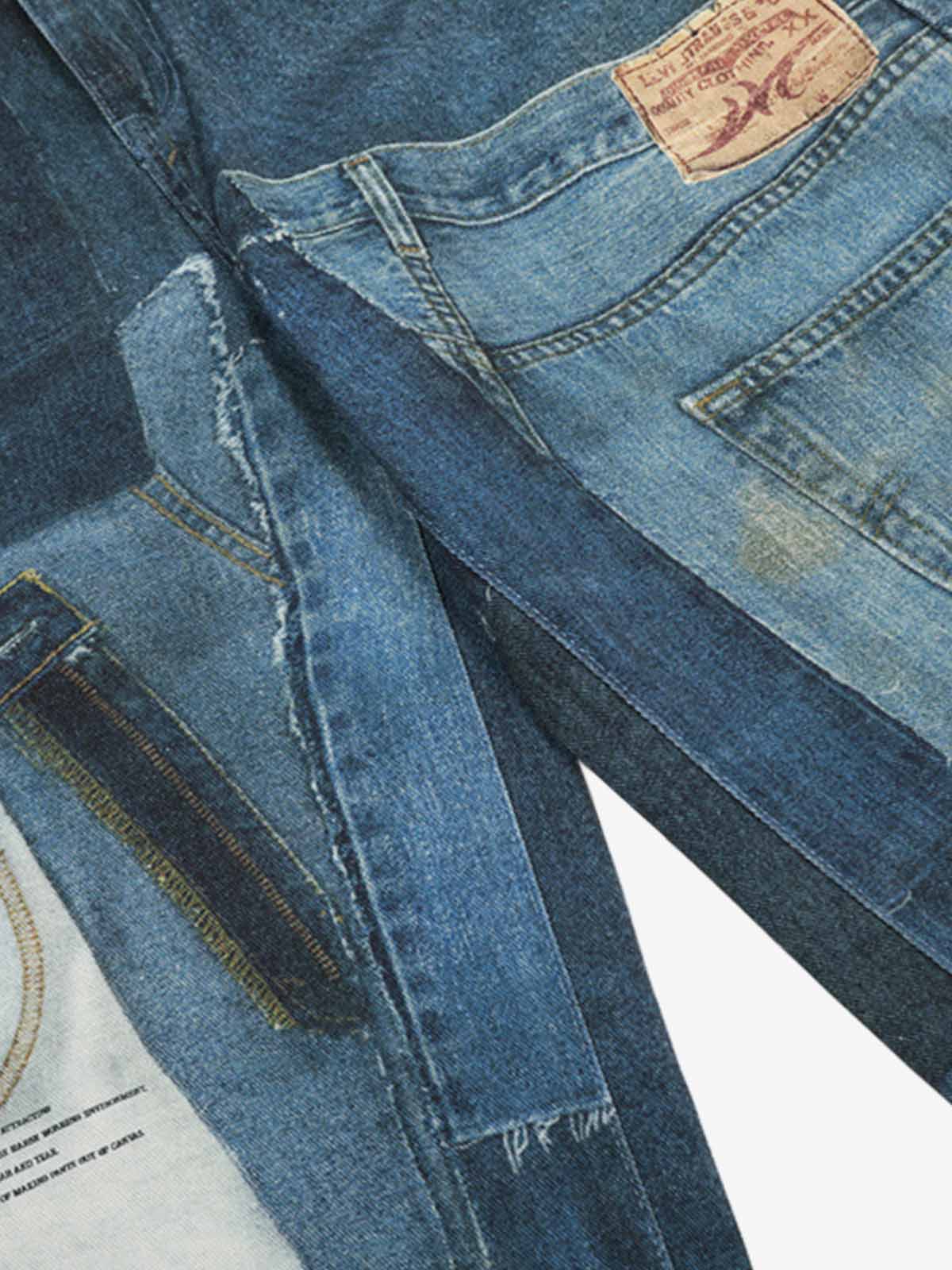 Vintage Patchwork Ripped Barrel Jeans