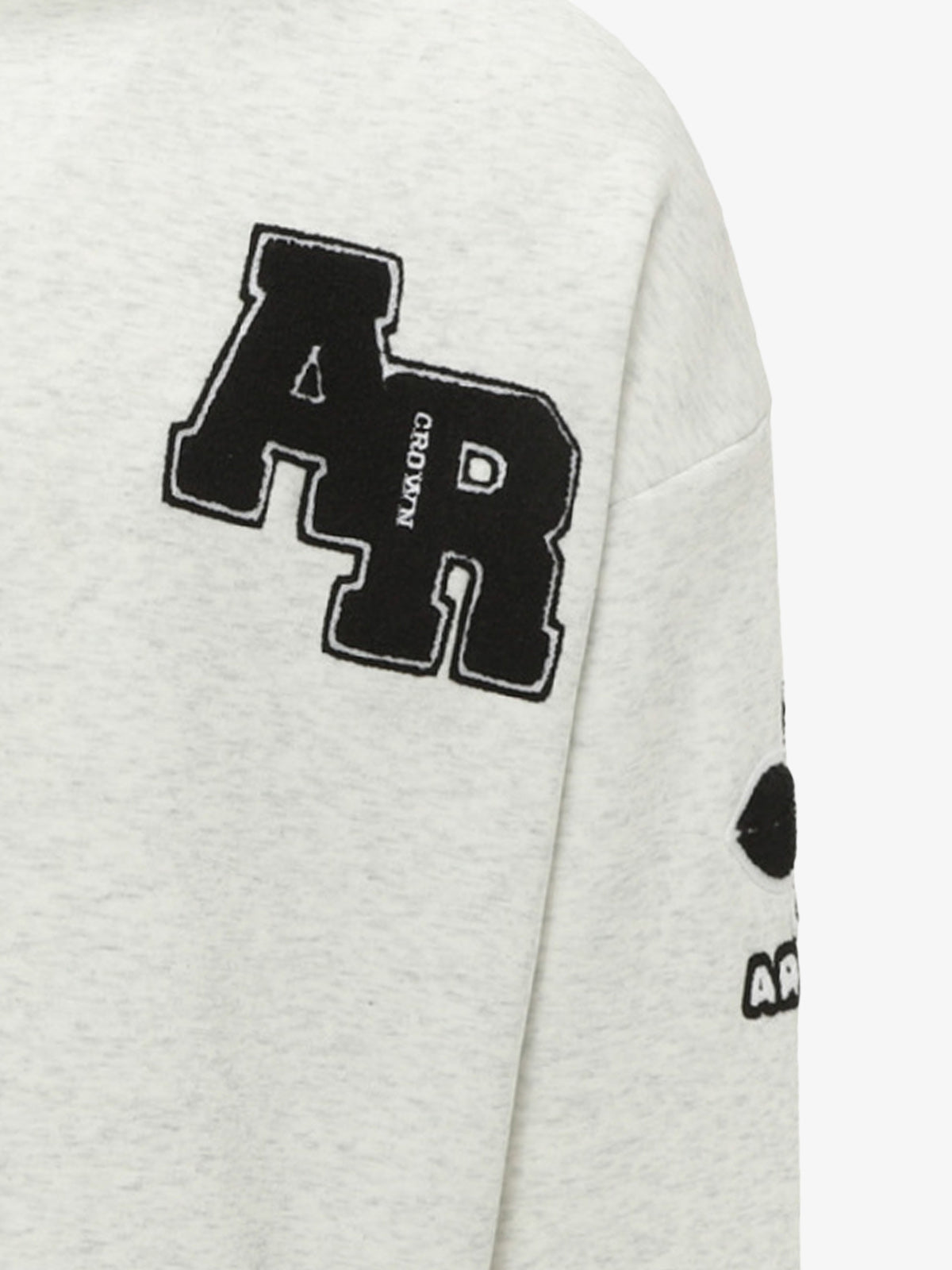 Street Letter Patch Embroidered Heather Hoodie