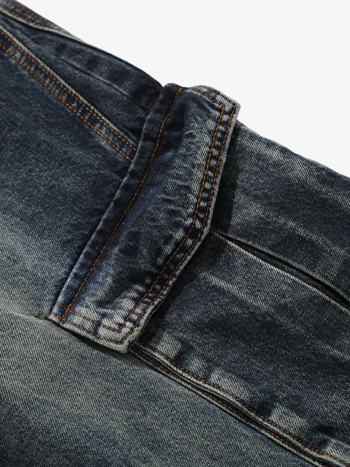 Vintage Distressed Patchwork Deconstructed Barrel Jeans