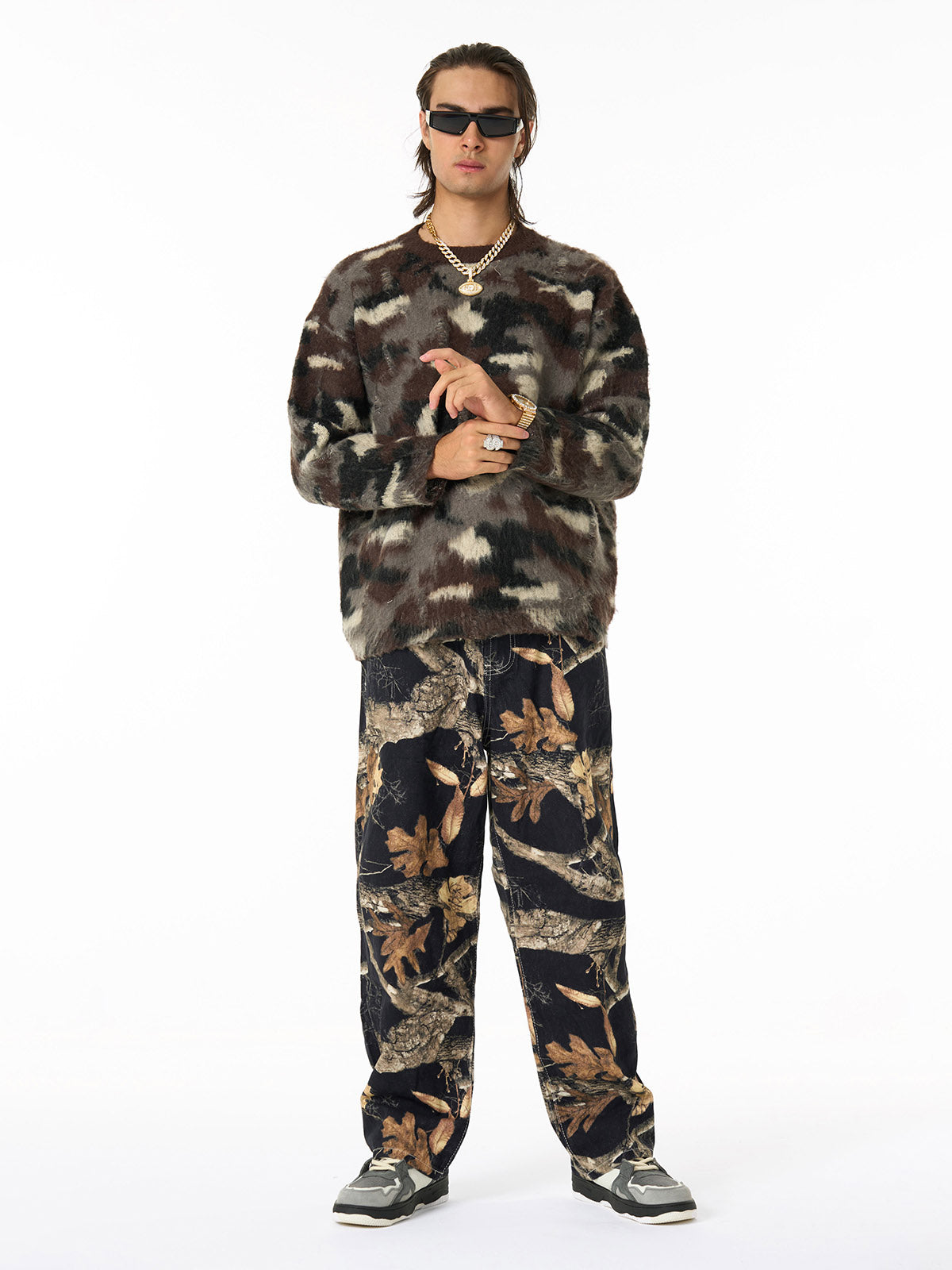 Street Camouflage Crew Neck Sweater