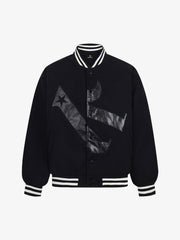 Vintage Patchwork Leather Baseball Jacket
