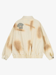 Rust Washed Vintage Dog Graphic Workwear Jacket